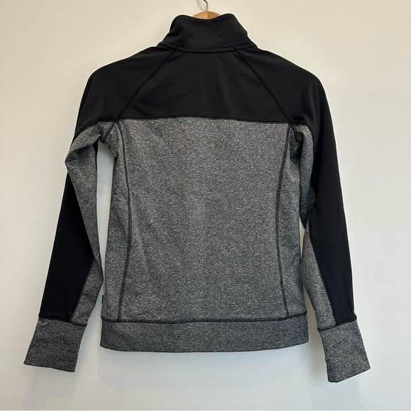 Victoria’s Secret PINK Quarter 1/4 Zip Pullover Sweatshirt Gray Black Small Logo - Picture 3 of 8